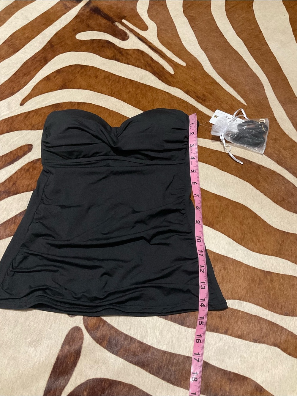 NEW Ann Cole Twist Front Bandeau Tankini Bandeaukini Swim Top Size XS - Picture 7 of 8